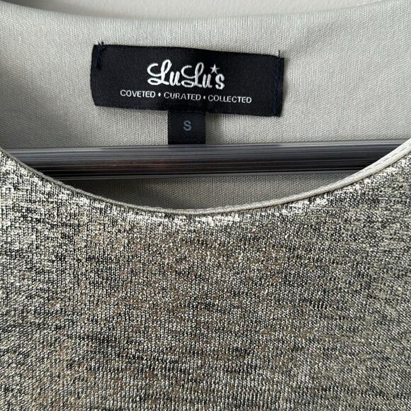 LULUS LUXE OF MY LIFE GOLD LONG SLEEVE BODYCON DRESS SIZE SMALL - Picture 4 of 5